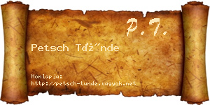 Petsch Tünde névjegykártya