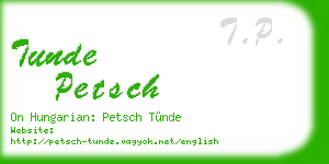 tunde petsch business card